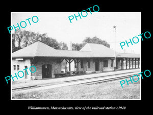 OLD LARGE HISTORIC PHOTO OF WILLIAMSTOWN MASSACHUSETTS THE RAILROAD STATION 1940