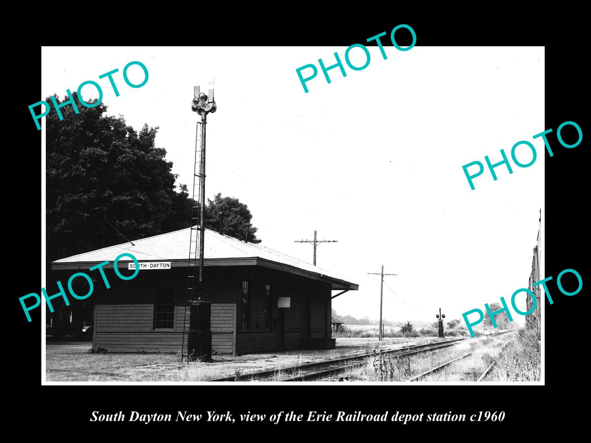 OLD LARGE HISTORIC PHOTO OF SOUTH DAYTON NEW YORK ERIE RAILROAD DEPOT c1960