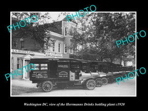 OLD LARGE HISTORIC PHOTO OF WASHINGTON DC, THE HERRMANN DRINKS PANT c1920