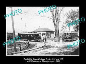 OLD HISTORIC PHOTO OF WILLIAMSTOWN MASSACHUSETTS BERKSHIRE RAILWAY TROLLEY c1910