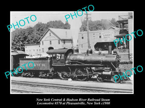 OLD LARGE HISTORIC PHOTO OF NEW YORK CENTRAL & HUDRON RIVER RAILROAD TRAIN c1900