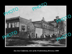 OLD LARGE HISTORIC PHOTO OF SAN JOSE CALIFORNIA, THE FREDRICKSBURG BREWERY c1880