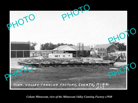 OLD LARGE HISTORIC PHOTO OF COKATO MINNESOTA, THE M/V CANNING FACTORY c1940