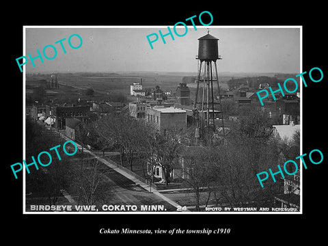 OLD LARGE HISTORIC PHOTO OF COKATO MINNESOTA, VIEW OF THE TOWNSHIP c1910