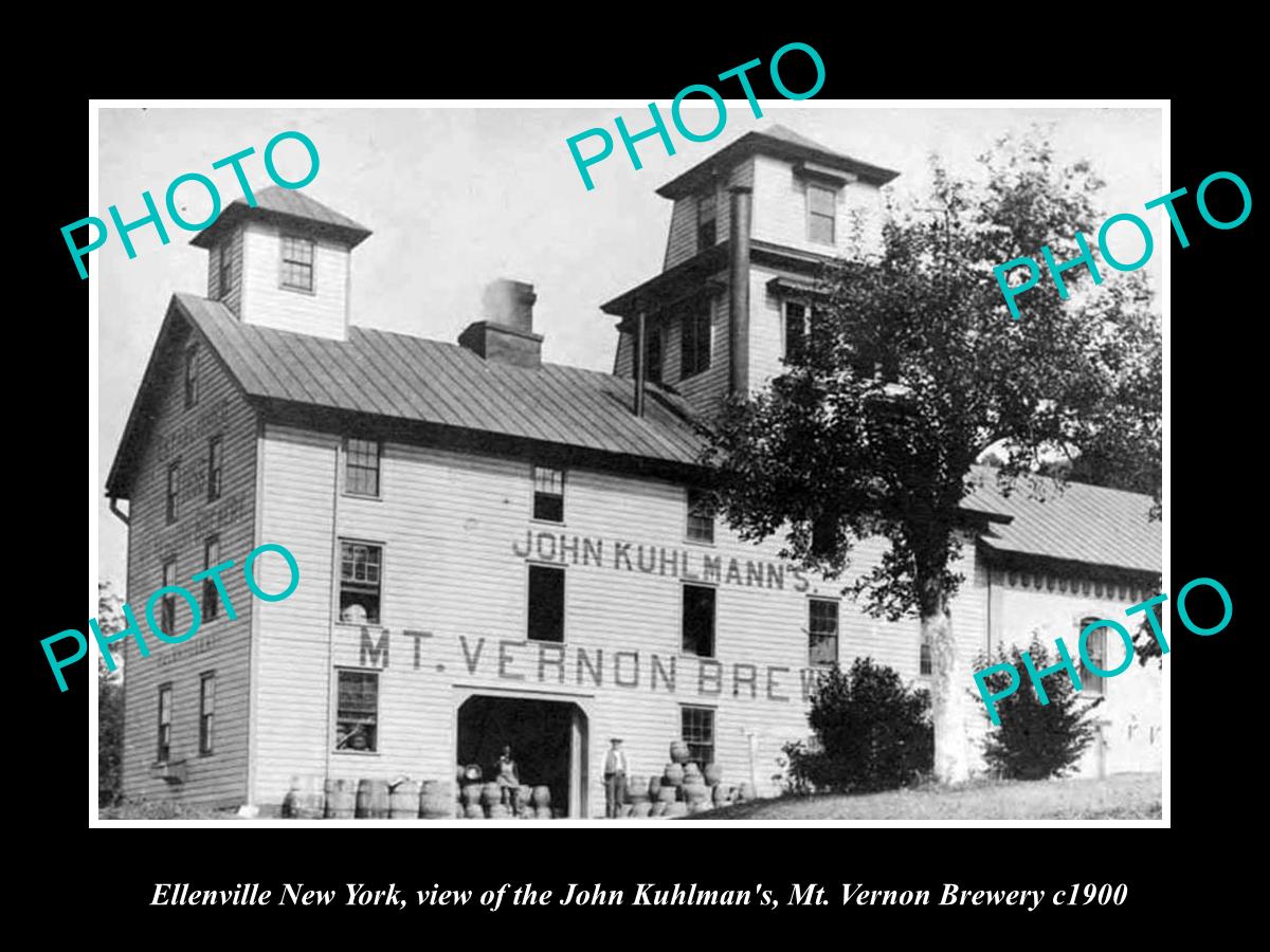 OLD LARGE HISTORIC PHOTO OF ELLENVILLE NEW YORK, THE MT VERNON BREWERY c1900