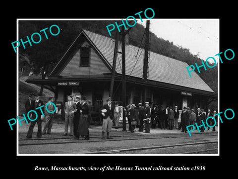 OLD HISTORIC PHOTO OF ROWE MASSACHUSETTS, HOOSAC TUNNELL RAILROAD STATION c1930