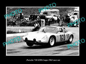 OLD LARGE HISTORIC PHOTO OF 1963 PORSCHE 718 GTR COUPE RACE CAR