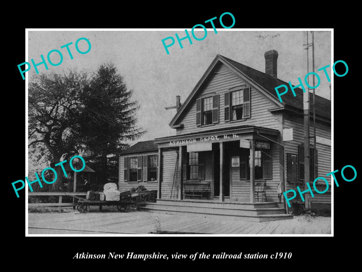 OLD LARGE HISTORIC PHOTO OF ATKINSON NEW HAMPSHIRE RAILROAD STATION c1 ...