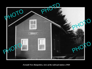 OLD LARGE HISTORIC PHOTO OF FERNALD NEW HAMPSHIRE, THE RAILROAD STATION c1940