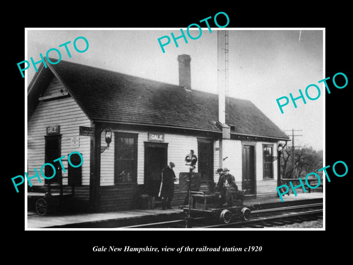 OLD LARGE HISTORIC PHOTO OF GALE NEW HAMPSHIRE, THE RAILROAD STATION c1920 2