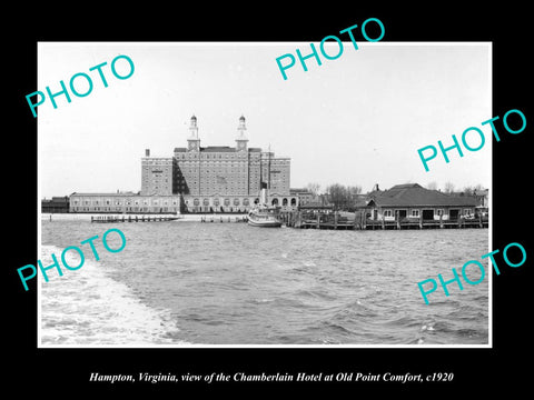 OLD LARGE HISTORIC PHOTO OF HAMPTON VIRGINIA, THE CHAMBERLAIN HOTEL c1920