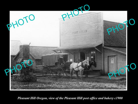 OLD LARGE HISTORIC PHOTO OF PLEASANT HILL OREGON, THE POST OFFICE & BAKERY c1900