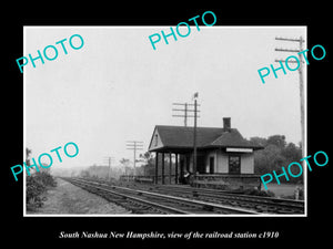 OLD LARGE HISTORIC PHOTO OF SOUTH NASHUA NEW HAMPSHIRE RAILROAD STATION c1910