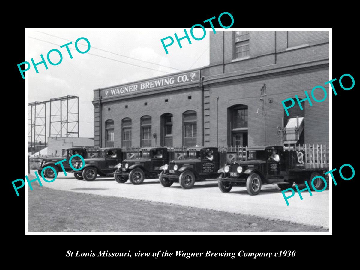 OLD LARGE HISTORIC PHOTO OF ST LOUIS MISSOURI, THE WAGNER BREWERY TRUCK c1930 2