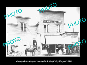 OLD LARGE HISTORIC PHOTO OF COTTAGE GROVE OREGON, VIEW OF THE CITY HOSPITAL 1910