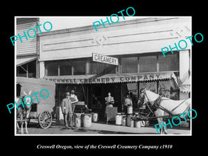 OLD LARGE HISTORIC PHOTO OF CRESWELL OREGON, THE CRESWELL CREAMERY CO c1910