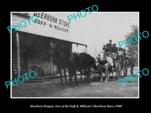 OLD LARGE HISTORIC PHOTO OF DEERHORN OREGON, THE GOFF & MILLICAN STORE c1900