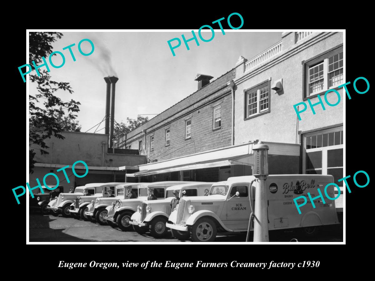 OLD LARGE HISTORIC PHOTO OF EUGENE OREGON, THE EUGENE CREAMRY FACTORY c1930