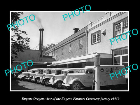 OLD LARGE HISTORIC PHOTO OF EUGENE OREGON, THE EUGENE CREAMRY FACTORY c1930