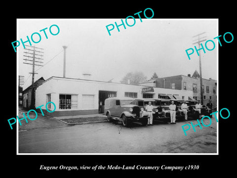 OLD LARGE HISTORIC PHOTO OF EUGENE OREGON, THE MEDO-LAND CREAMERY Co c1930