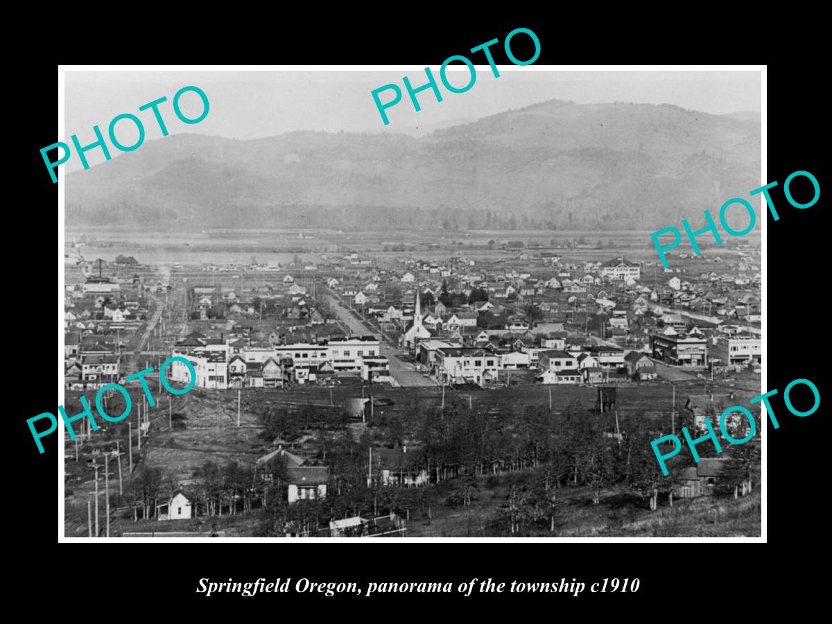 OLD LARGE HISTORIC PHOTO OF SPRINGFIELD OREGON, PANORAMA OF THE TOWN c1910