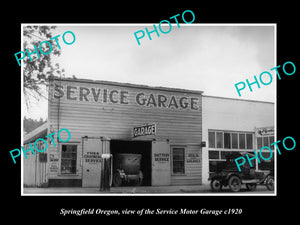 OLD LARGE HISTORIC PHOTO OF SPRINGFIELD OREGON, THE SERVICE MOTOR GARAGE c1920