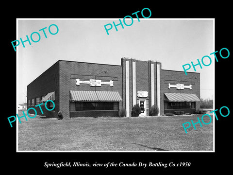 OLD LARGE HISTORIC PHOTO OF SPRINGFIELD ILLINOIS, CANADA DRY BOTTLING PLANT 1950