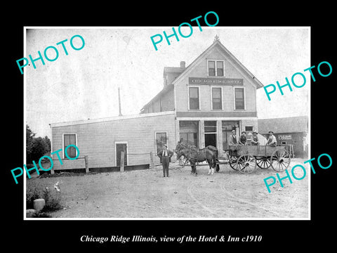 OLD LARGE HISTORIC PHOTO OF CHICAGO RIDGE ILLINOIS, THE HOTEL & INN c1910