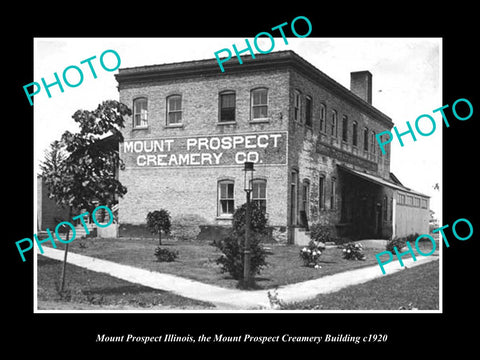 OLD LARGE HISTORIC PHOTO OF MOUNT PROSPECT ILLINOIS, THE CREAMERY BUILDING c1920