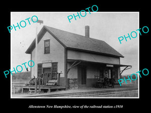 OLD LARGE HISTORIC PHOTO OF ALLENSTOWN NEW HAMPSHIRE, THE RAILROAD DEPOT c1910