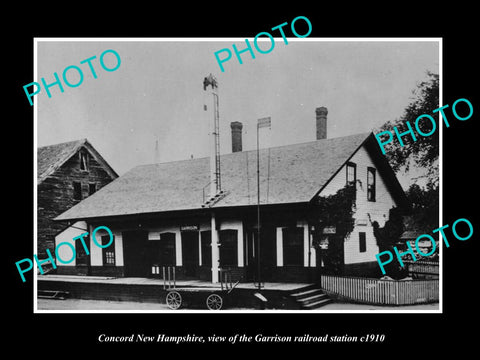 OLD LARGE HISTORIC PHOTO OF CONCORD NEW HAMPSHIRE, GARRISON RAILROAD DEPOT c1910