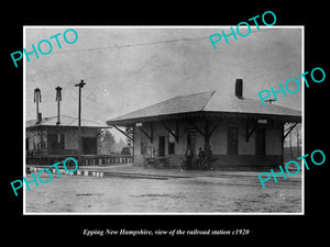 OLD LARGE HISTORIC PHOTO OF EPPING NEW HAMPSHIRE, THE RAILROAD DEPOT c1920