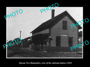 OLD LARGE HISTORIC PHOTO OF EPSOM NEW HAMPSHIRE, THE RAILROAD DEPOT c1910 2