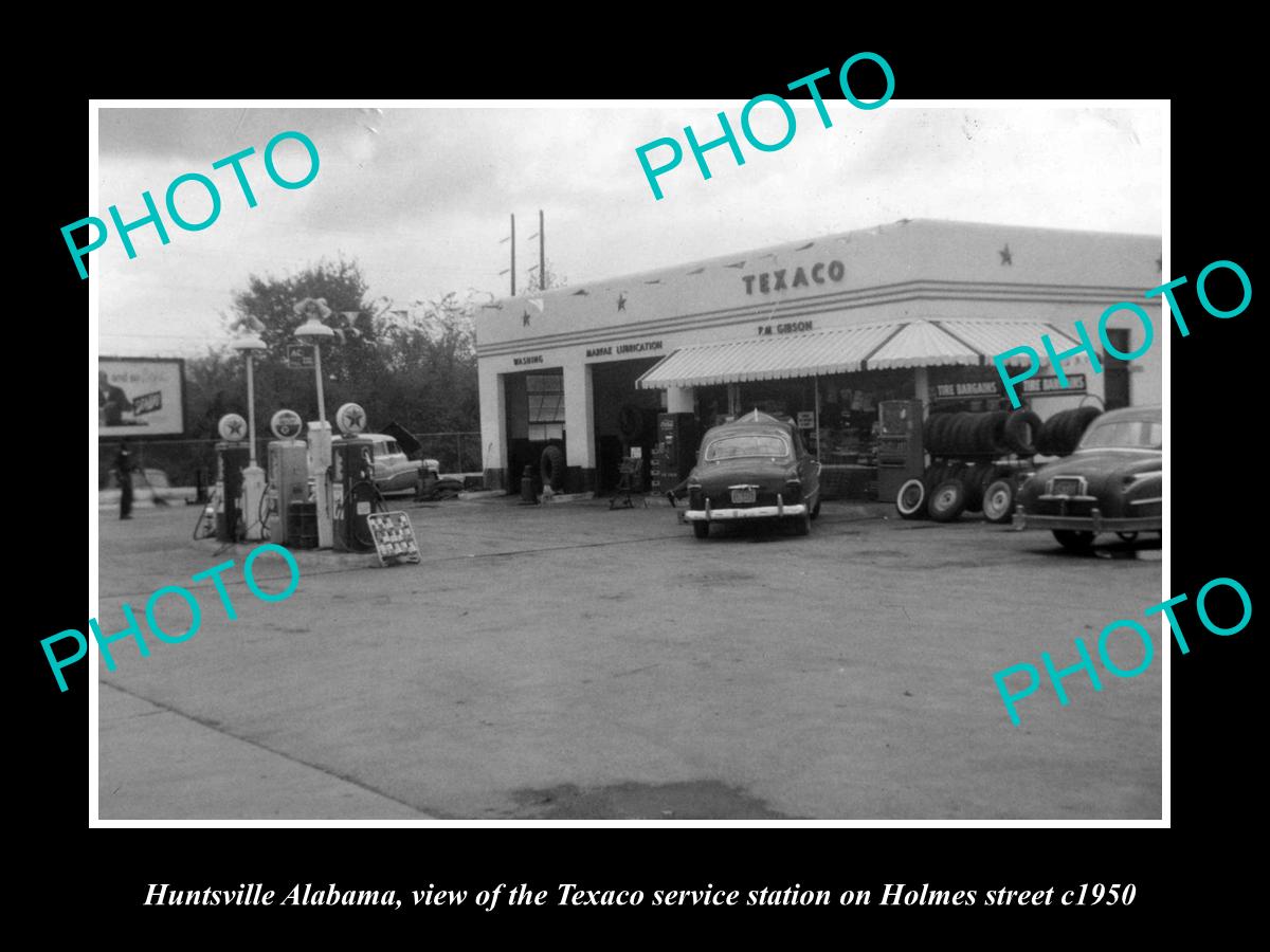 OLD LARGE HISTORIC PHOTO OF HUNTSVILLE ALABAMA, TEXACO SERVICE STATION c1950 2