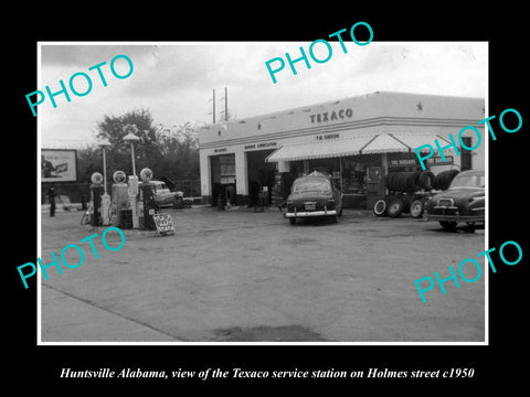 OLD LARGE HISTORIC PHOTO OF HUNTSVILLE ALABAMA, TEXACO SERVICE STATION c1950 2