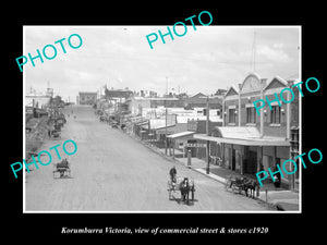 OLD LARGE HISTORIC PHOTO OF KORUMBURRA VICTORIA, THE MAIN STREET & STORES 1920 2