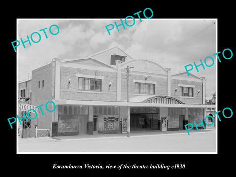 OLD LARGE HISTORIC PHOTO OF KORUMBURRA VICTORIA, THE THEATRE BUILDING c1930