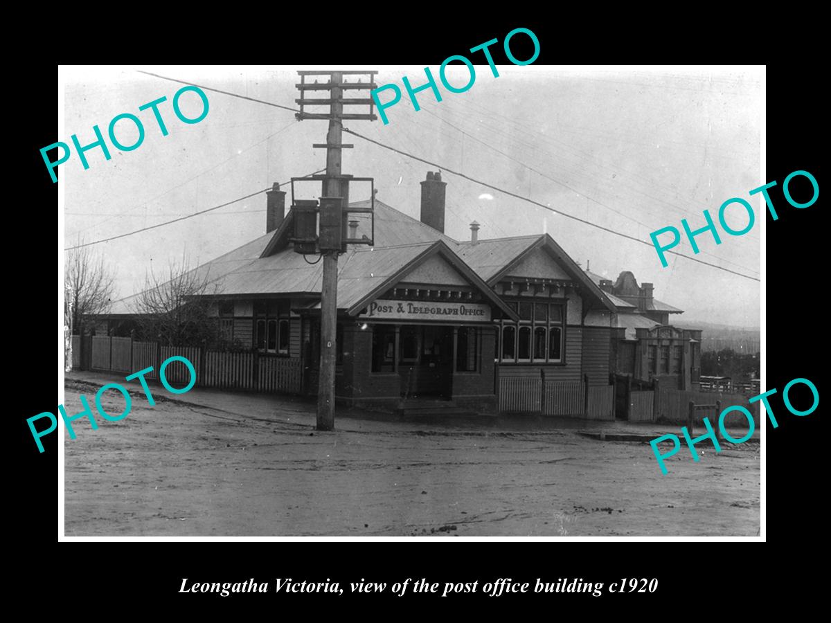 OLD LARGE HISTORIC PHOTO OF LEONGATHA VICTORIA, THE POST OFFICE BUILDING c1920