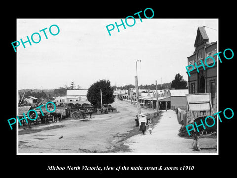 OLD LARGE HISTORIC PHOTO OF MIRBOO NORTH VICTORIA, THE MAIN ST & STORES c1910