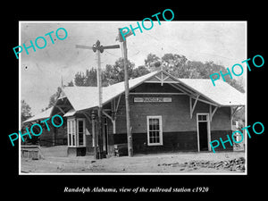 OLD LARGE HISTORIC PHOTO OF RANDOLPH ALABAMA, THE RAILROAD DEPOT c1920