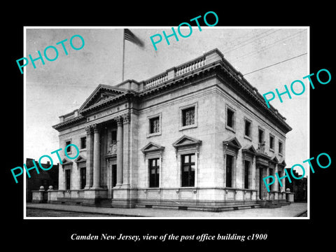 OLD LARGE HISTORIC PHOTO OF CAMDEN NEW JERSEY, US POST OFFICE BUILDING c1900