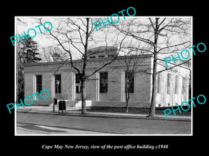 OLD LARGE HISTORIC PHOTO OF CAPE MAY NEW JERSEY, US POST OFFICE BUILDING c1940