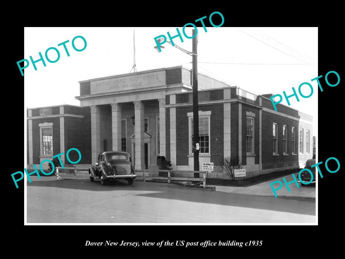 OLD LARGE HISTORIC PHOTO OF DOVER NEW JERSEY, US POST OFFICE BUILDING c1935