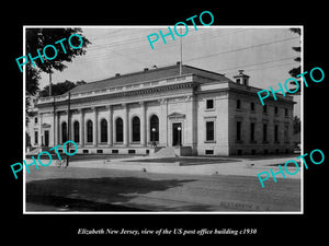 OLD LARGE HISTORIC PHOTO OF ELIZABETH NEW JERSEY, US POST OFFICE BUILDING c1930