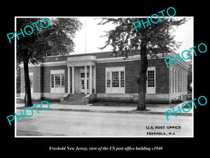 OLD LARGE HISTORIC PHOTO OF FREEHOLD NEW JERSEY, US POST OFFICE BUILDING c1940