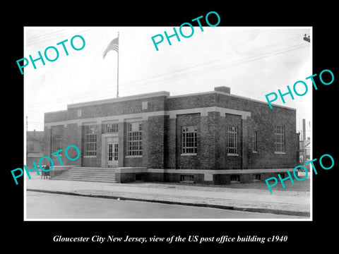 OLD LARGE HISTORIC PHOTO OF GLOUCESTER CITY NEW JERSEY POST OFFICE BUILDING 1940