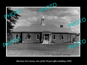 OLD LARGE HISTORIC PHOTO OF HARRISON NEW JERSEY, US POST OFFICE BUILDING c1940