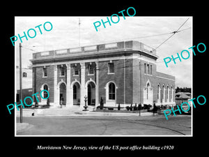 OLD LARGE HISTORIC PHOTO OF MORRISTOWN NEW JERSEY, US POST OFFICE BUILDING c1920