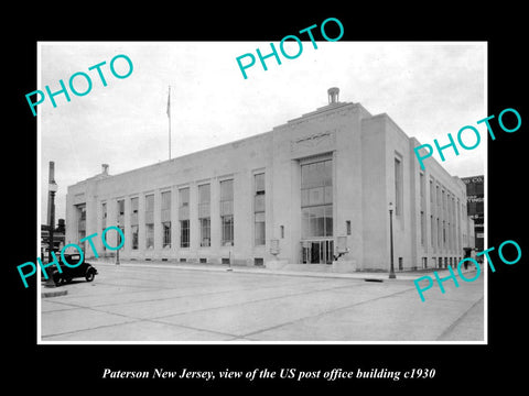 OLD LARGE HISTORIC PHOTO OF PATERSON NEW JERSEY, US POST OFFICE BUILDING c1930