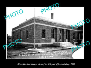 OLD LARGE HISTORIC PHOTO OF RIVERSIDE NEW JERSEY, US POST OFFICE BUILDING c1938